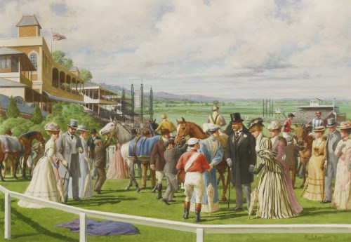 Lot 1082 - Edward Mortelmans (1915-2008)
DAY AT THE RACES
Signed and dated '90 l.r.