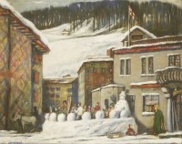Lot 1274 - Abraham Kenneth Snowman (1912-2002)
VIEW OF ST MORITZ
Signed l.l.