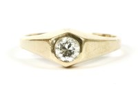 Lot 30 - A gold single stone rub set brilliant cut diamond ring