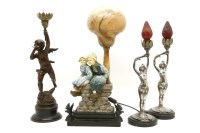 Lot 209 - Four table lamps
