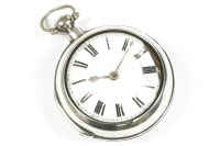 Lot 4 - A late 18th century silver pair cased pocket watch