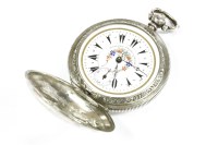 Lot 9 - A late 19th century silver hunter pocket watch