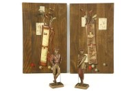Lot 290 - A pair of trompe l'oeil style oils on panel