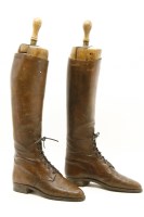 Lot 191 - A pair of brown leather lace up boots