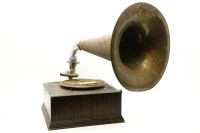 Lot 245 - An early 20th century gramophone with brass horn