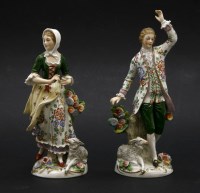 Lot 148 - A pair of Sitzendorf porcelain figures