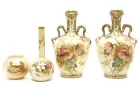 Lot 149 - A pair of Vienna porcelain twin handled vases