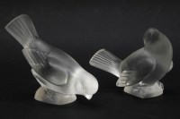 Lot 136 - Two Lalique moulded glass birds