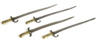 Lot 279 - Four French Chassepot bayonets