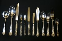 Lot 68 - A silver canteen of Kings pattern cutlery