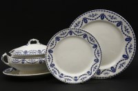 Lot 232 - A blue and white printed dinner set