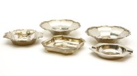 Lot 113 - A pair of octagonal silver dishes with cast rims by Mappin & Webb