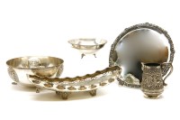 Lot 69 - A quantity of various Continental white metal items to include a bowl with double eagle motif