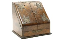 Lot 271 - A Victorian walnut stationery box
