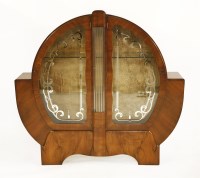 Lot 316 - An Art Deco walnut display cabinet