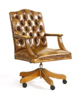 Lot 393 - A mahogany Gainsborough design office chair