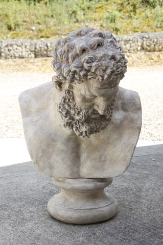 Lot 534 - A large composite bust of a bearded Hercules