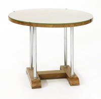 Lot 468 - An Art Deco walnut and chrome table