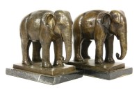 Lot 274 - A pair of modern bronze elephant bookends