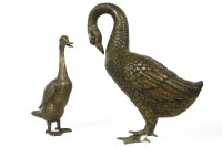 Lot 247 - A large modern bronze figure of a goose