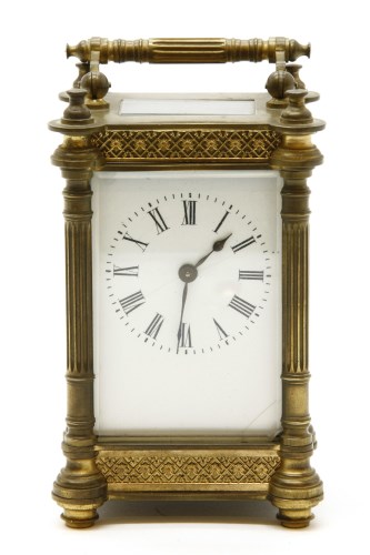 Lot 109 - A late Victorian brass carriage clock