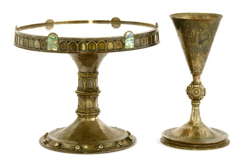 Lot 92 - An Arts and Crafts silver-plated chalice