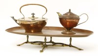 Lot 195 - A W A S Benson copper and brass warming tray