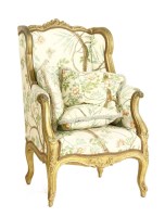 Lot 407 - A 19th century gilt framed armchair