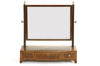 Lot 403 - A George III mahogany and satinwood inlaid dressing table mirror