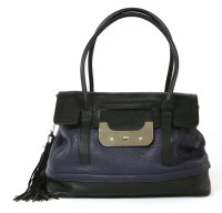 Lot 1108 - A Diane von Furstenberg navy and black leather tote handbag