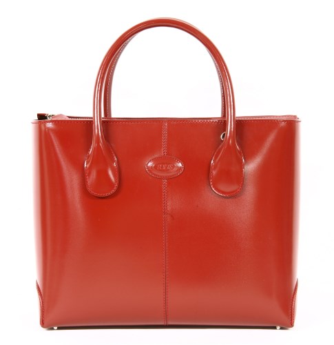 Lot 1129 - A Tod's 'Diana' 'tomato' red coloured leather handbag