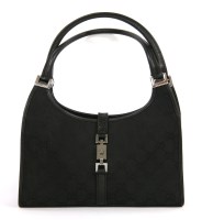 Lot 1011 - A Gucci 'Jackie' black canvas shoulder bag