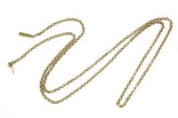 Lot 26 - A gold double belcher chain with later rolled gold clasp
