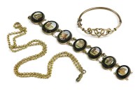 Lot 35 - A Victorian rolled gold micro mosaic bracelet