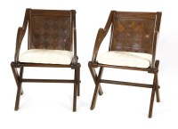 Lot 420 - A pair of oak Glastonbury chairs