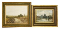 Lot 323 - Archibald Collins (1853-1922)
'ST PAULS FROM WATERLOO'
Oil on canvas
18 x 23.5cm;
Edward Tomkus (b.1936)
COUNTRY ROAD
Signed and dated 1980 l.r.
