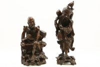 Lot 220 - Two Chinese carved hardwood figures