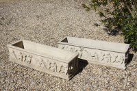 Lot 570 - Two reconstituted stone flower troughs