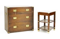 Lot 504A - A military style chest and matching table