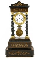 Lot 253 - A 19th century French Portico clock