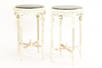 Lot 503 - A pair of circular white painted occasional tables