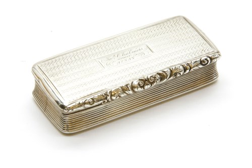 Lot 58 - A Regency silver and silver gilt interior rectangular snuff box