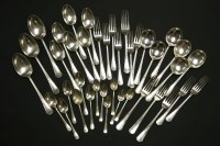 Lot 72 - An Art Deco hallmarked silver canteen of cutlery
