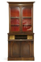 Lot 369 - A 19th century two door secretaire bookcase