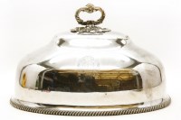Lot 215 - A silver plated dish cover