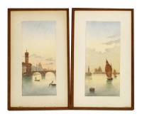 Lot 281 - A pair of Venetian watercolours