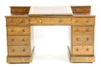 Lot 374A - A late Victorian oak Dickens desk