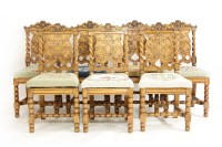 Lot 375A - A set of seven Victorian oak dining chairs