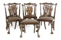 Lot 413 - A set of six mahogany Chippendale style dining chairs