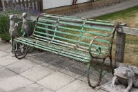 Lot 607 - A Victorian painted iron bench